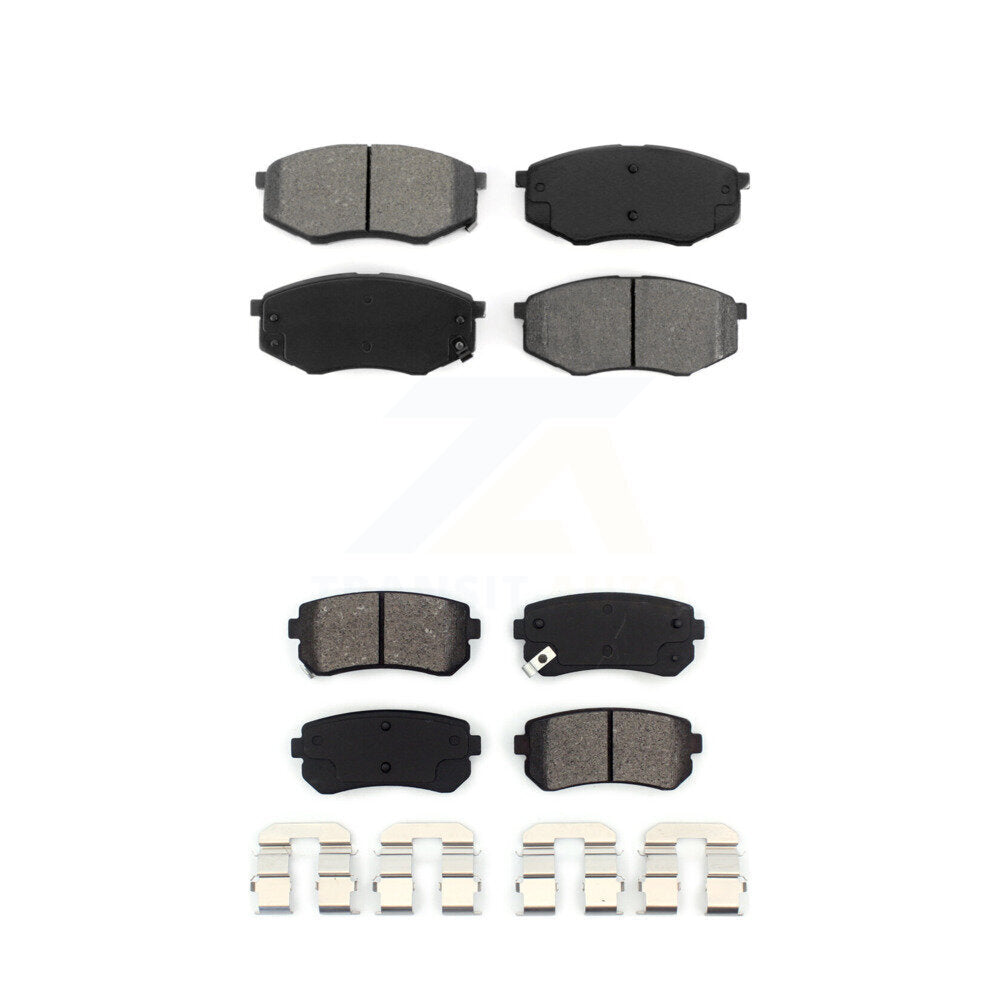 Semi-Metallic Brake Pads Front Rear Kit For Hyundai Tucson Kia Sportage FWD