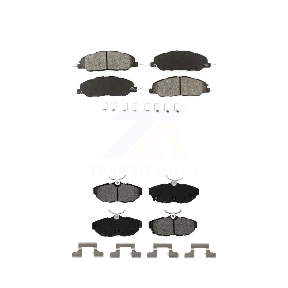 Semi-Metallic Brake Pads Front Rear Kit For Ford Mustang