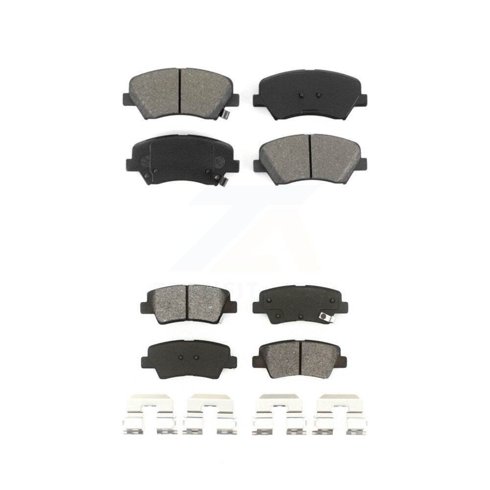 Semi-Metallic Brake Pads Front Rear Kit For Hyundai Elantra Accent Kia Rio GT