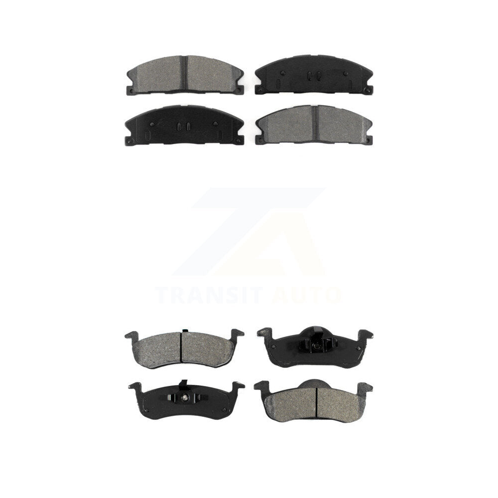 Semi-Metallic Brake Pads Front Rear Kit For Lincoln MKT