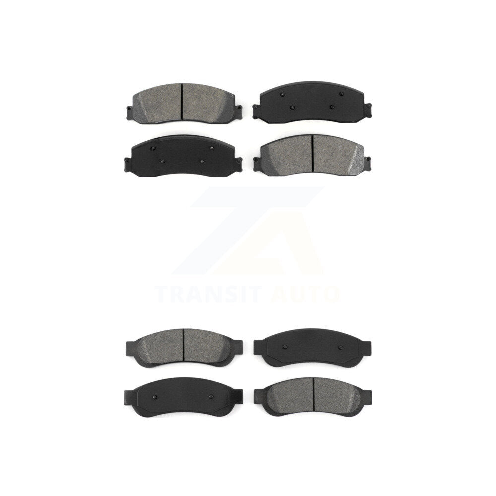 Semi-Metallic Brake Pads Front Rear Kit For Ford F-250 Super Duty F-350