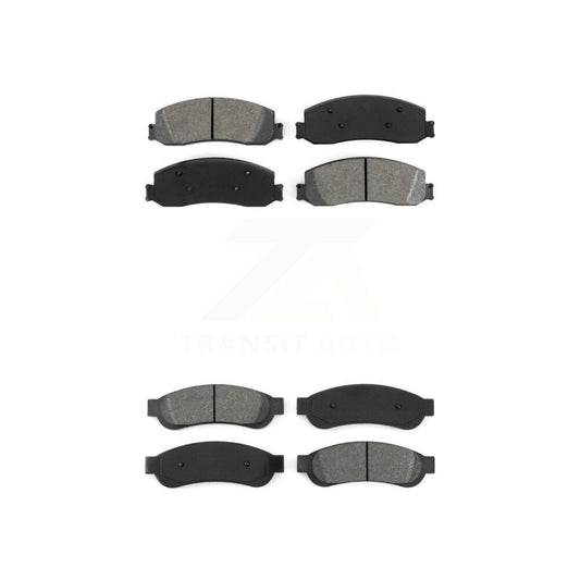 Semi-Metallic Brake Pads Front Rear Kit For Ford F-250 Super Duty F-350