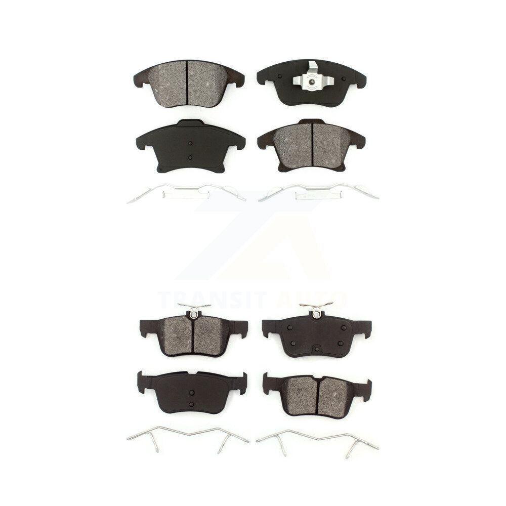 Semi-Metallic Brake Pads Front Rear Kit For Ford Fusion Lincoln MKZ SSV Plug-In