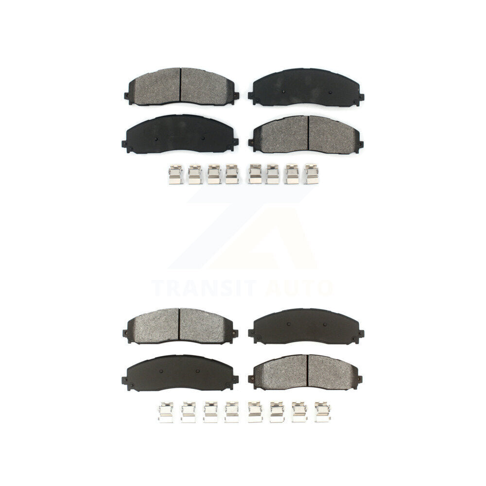 Semi-Metallic Brake Pads Front Rear Kit For Ford F-350 Super Duty F-250 F-450