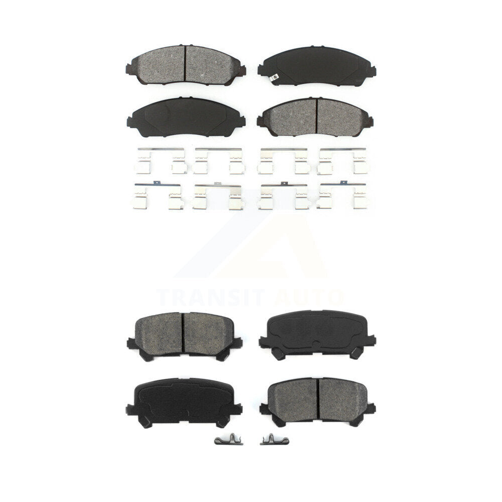 Semi-Metallic Brake Pads Front Rear Kit For Honda Pilot Ridgeline Acura MDX