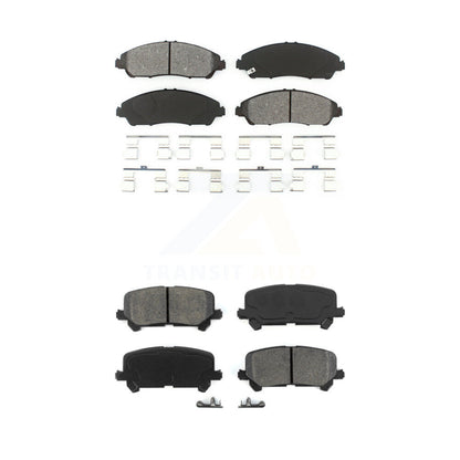Semi-Metallic Brake Pads Front Rear Kit For Honda Pilot Ridgeline Acura MDX