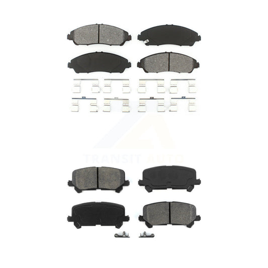 Semi-Metallic Brake Pads Front Rear Kit For Honda Pilot Ridgeline Acura MDX