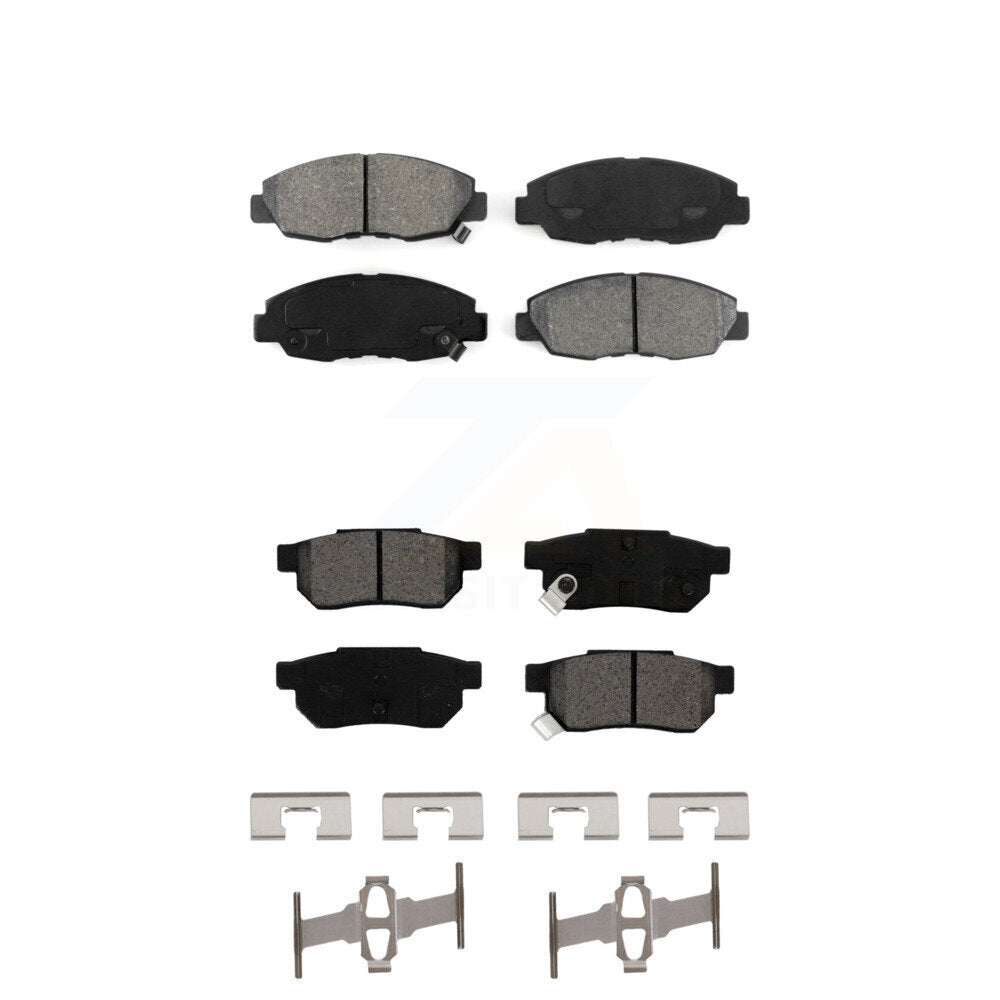 Semi-Metallic Brake Pads Front Rear Kit For Honda Civic Acura EL