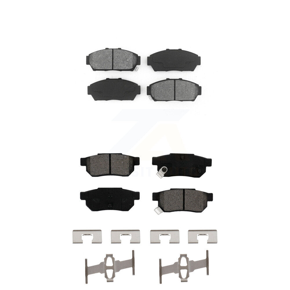 Semi-Metallic Brake Pads Front Rear Kit For Acura Integra Honda Civic