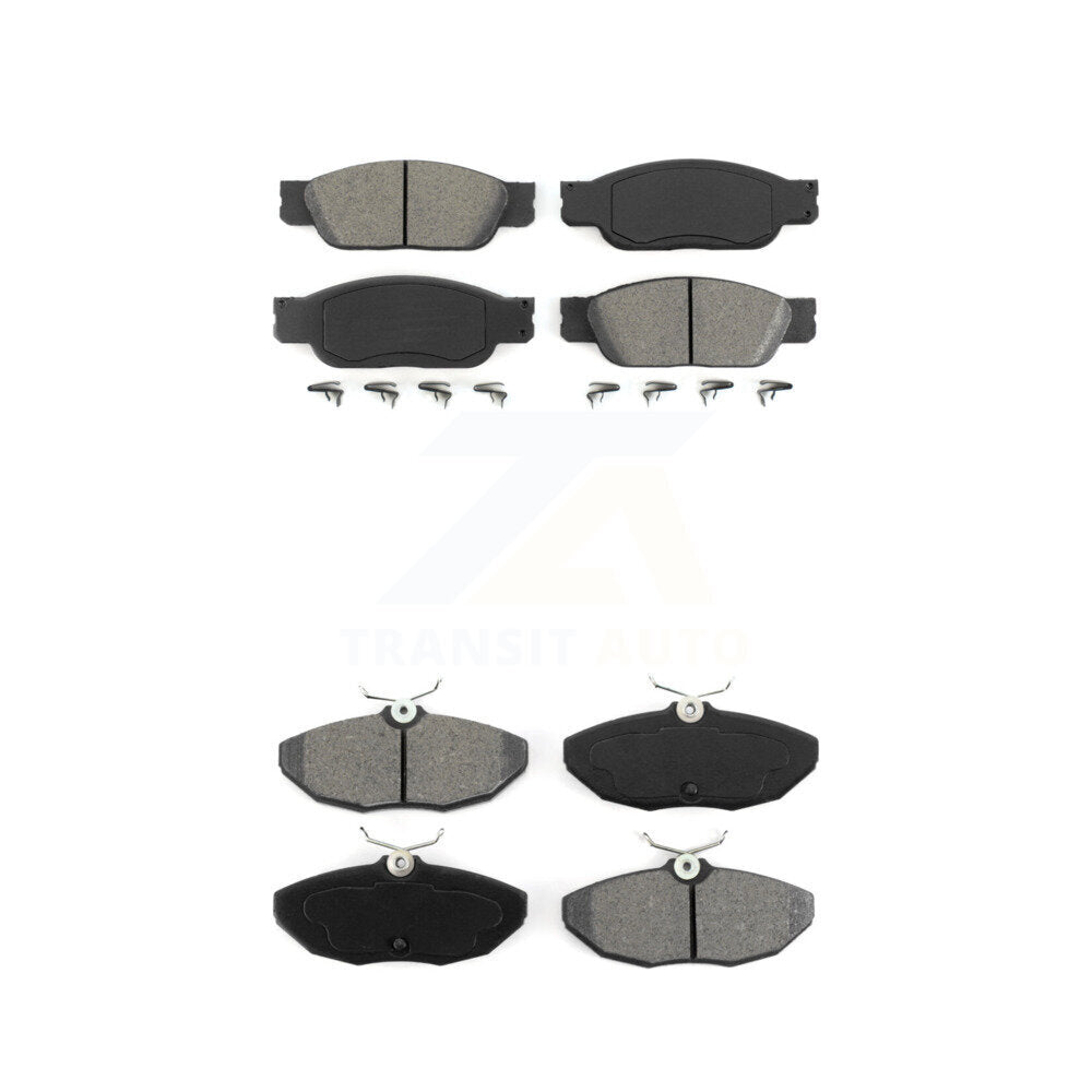Semi-Metallic Brake Pads Front Rear Kit For Ford Thunderbird Lincoln LS Jaguar