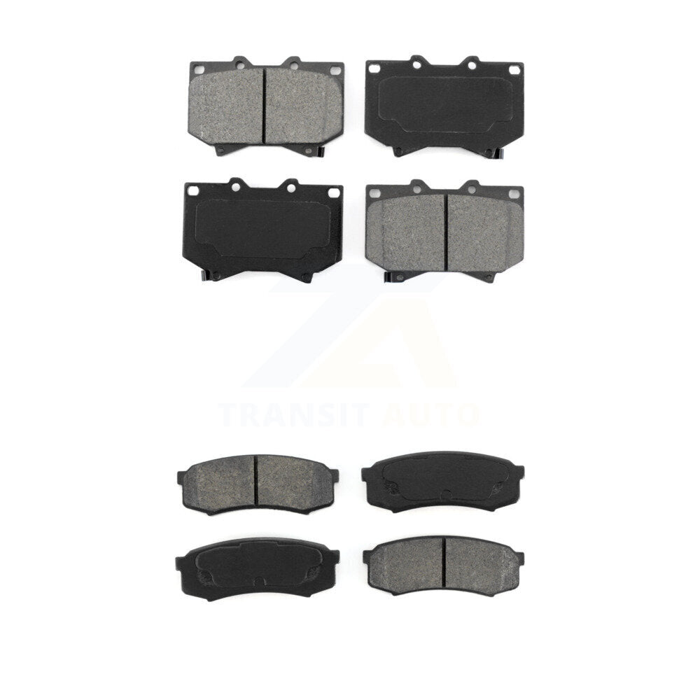 Semi-Metallic Brake Pad Front Rear Kit For Toyota Sequoia 4.7" Pads Plate Length