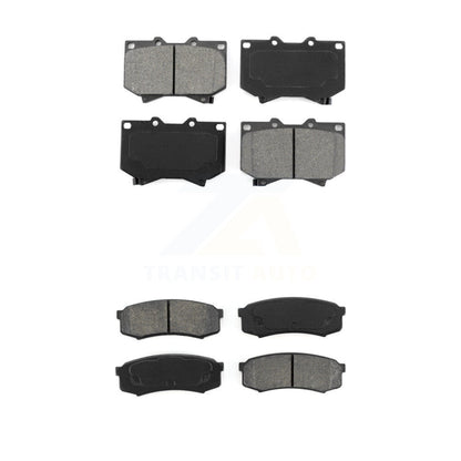 Semi-Metallic Brake Pad Front Rear Kit For Toyota Sequoia 4.7" Pads Plate Length