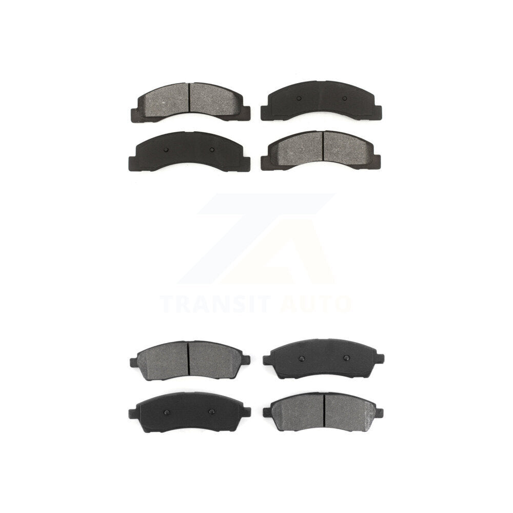 Semi-Metallic Brake Pad Front Rear Kit For Ford F-350 Super Duty F-250 Excursion