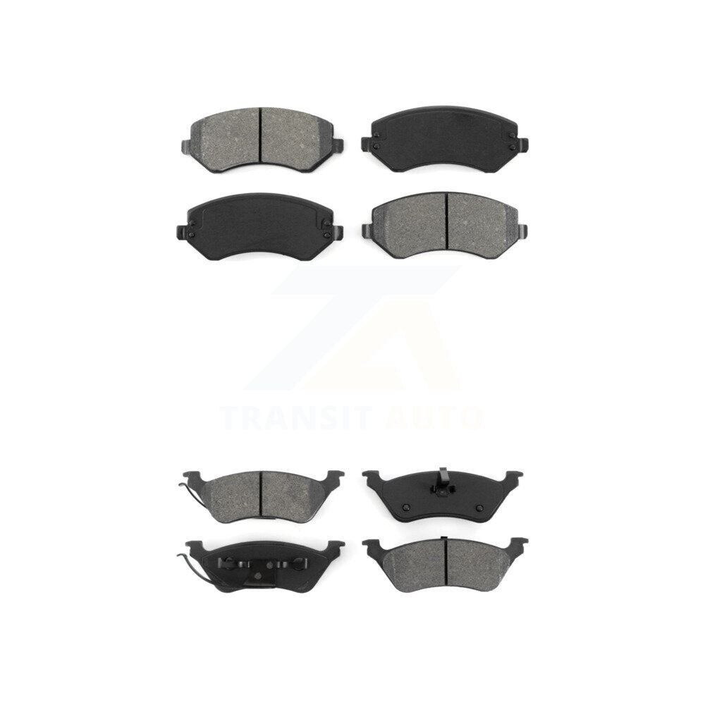 Semi-Metallic Brake Pads Front Rear Kit For Dodge Caravan Grand Chrysler Town &