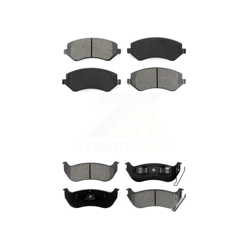 Semi-Metallic Brake Pads Front Rear Kit For 2003-2007 Jeep Liberty