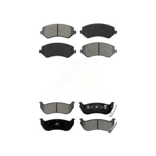 Semi-Metallic Brake Pads Front Rear Kit For 2003-2007 Jeep Liberty