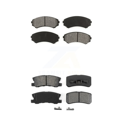 Semi-Metallic Brake Pads Front Rear Kit For Mitsubishi Endeavor Montero
