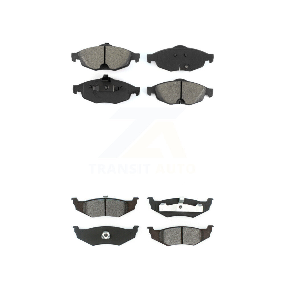 Semi-Metallic Brake Pads Front Rear Kit For Chrysler Sebring Dodge Stratus