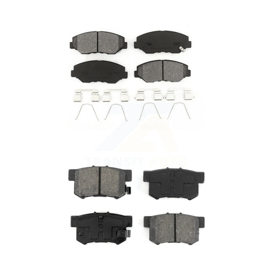 Semi-Metallic Brake Pad Front Rear Kit For Honda Civic Accord CR-V Element Acura