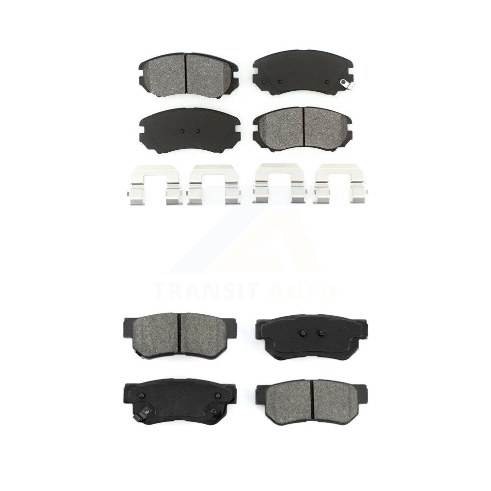 Semi-Metallic Brake Pads Front Rear Kit For Hyundai Elantra Tucson Kia Sportage