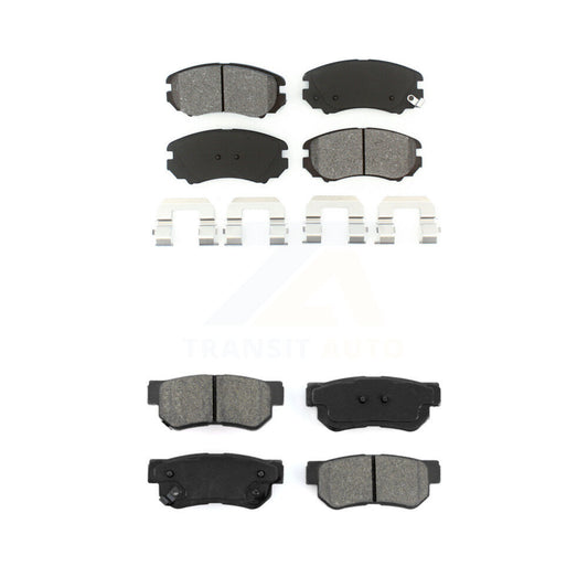 Semi-Metallic Brake Pads Front Rear Kit For Hyundai Elantra Tucson Kia Sportage