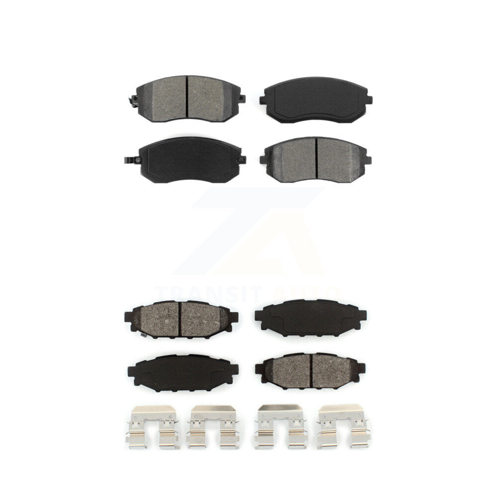 Semi-Metallic Brake Pads Front Rear Kit For Subaru Outback Forester Impreza WRX