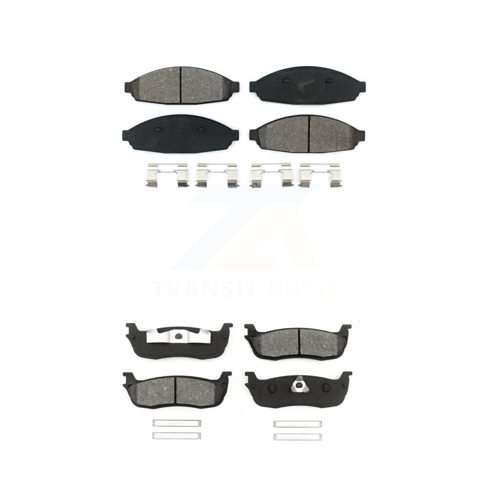 Semi-Metallic Brake Pads Front Rear Kit For 2003-2010 Lincoln Town Car Limousine