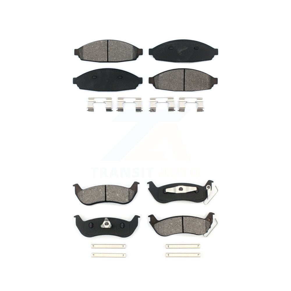 Semi-Metallic Brake Pads Front Rear Kit For Ford Crown Victoria Lincoln Town Car