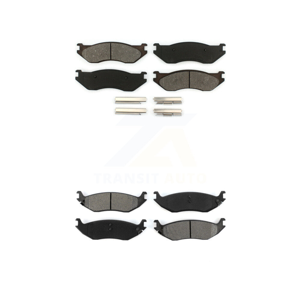 Semi-Metallic Brake Pads Front Rear Kit For Dodge Ram 1500