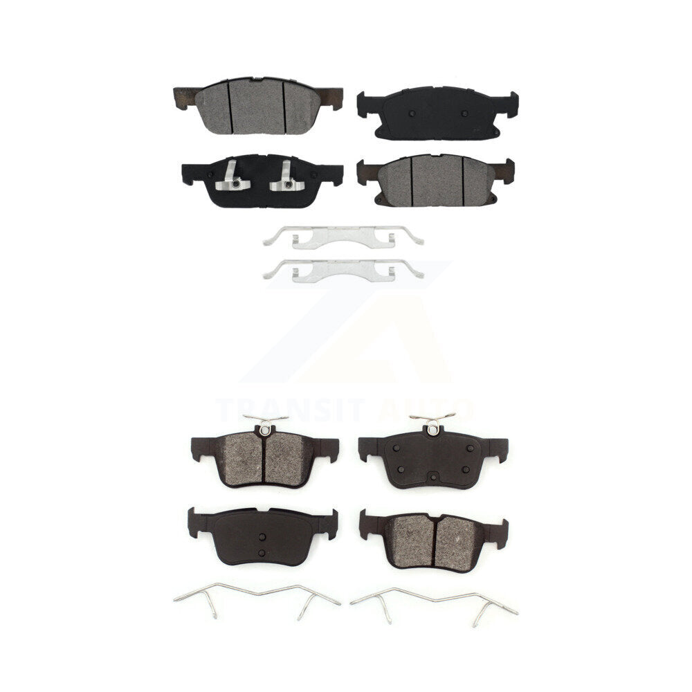 Semi-Metallic Brake Pads Front Rear Kit For Ford Edge Lincoln Nautilus MKX