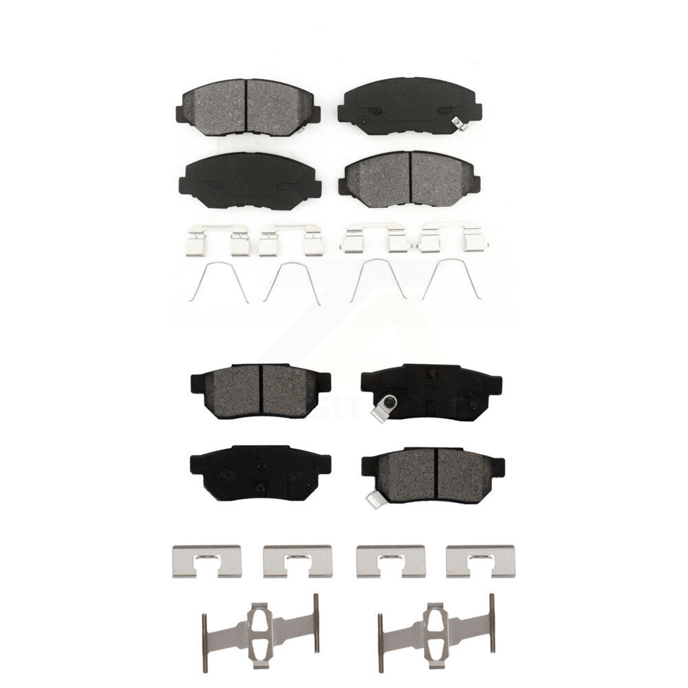 Semi-Metallic Brake Pads Front Rear Kit For 2013-2014 Honda Fit EV