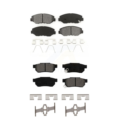 Semi-Metallic Brake Pads Front Rear Kit For 2013-2014 Honda Fit EV