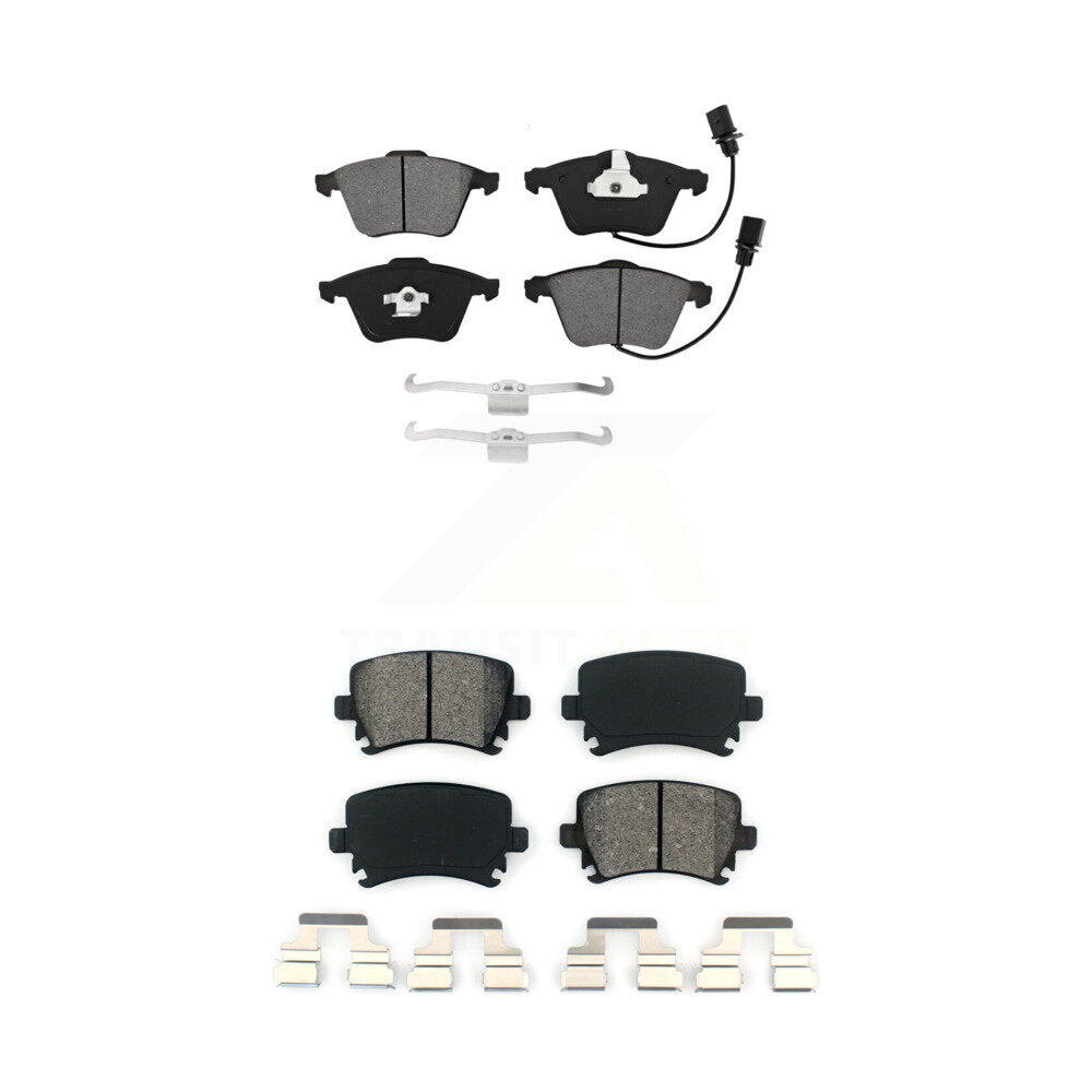 Semi-Metallic Brake Pads Front Rear Kit For Audi A4 Quattro Volkswagen Passat CC