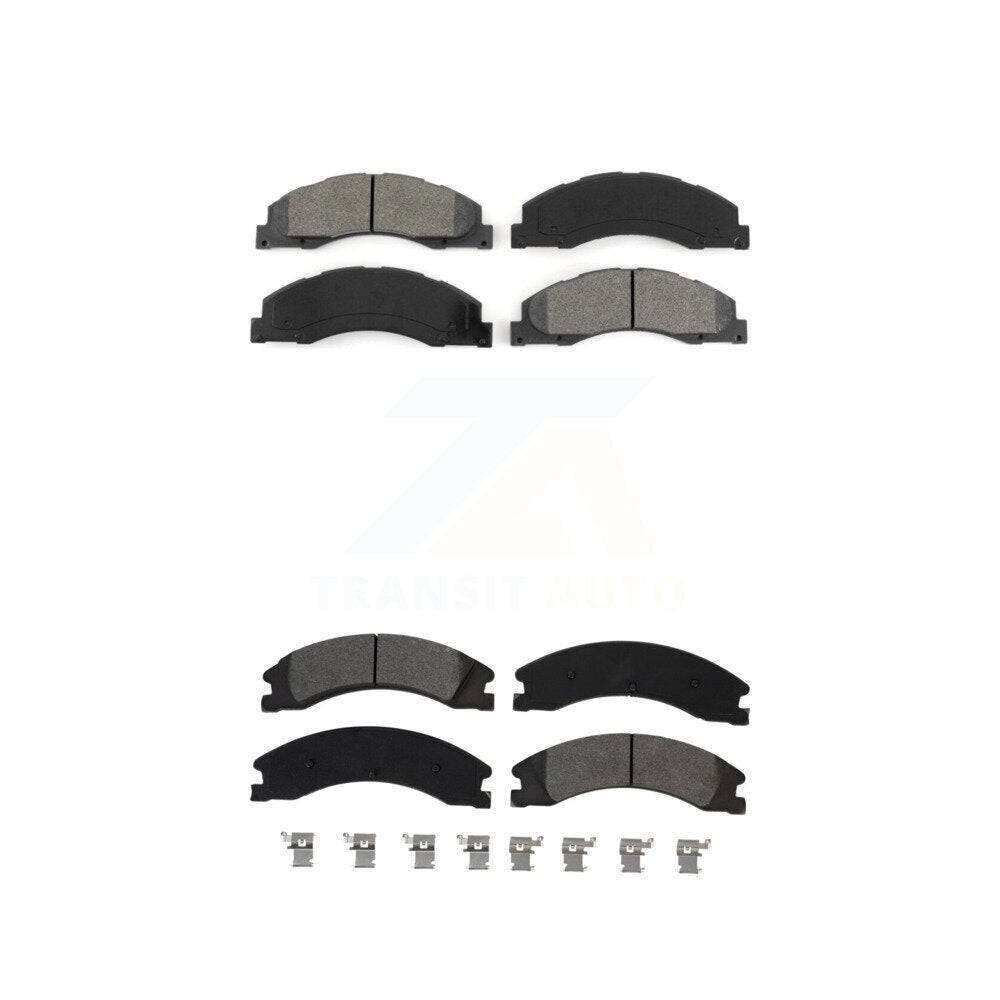 Semi-Metallic Brake Pads Front Rear Kit For Ford E-450 Super Duty
