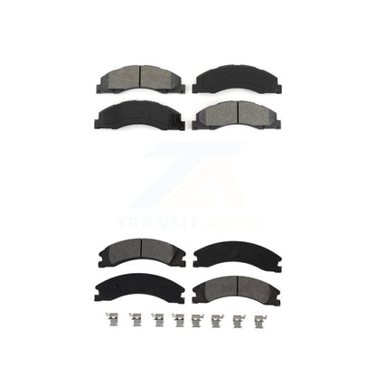 Semi-Metallic Brake Pads Front Rear Kit For Ford E-450 Super Duty