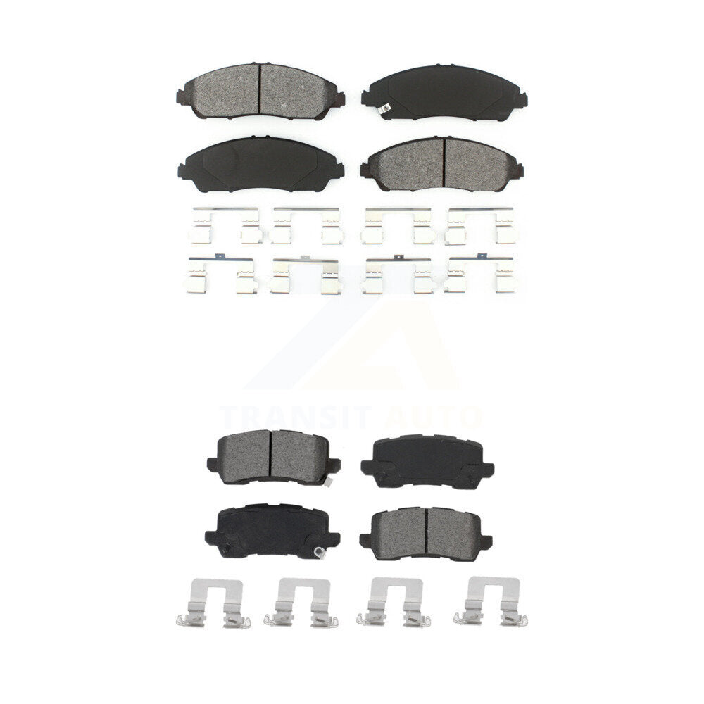 Semi-Metallic Brake Pads Front Rear Kit For 2017-2020 Acura MDX