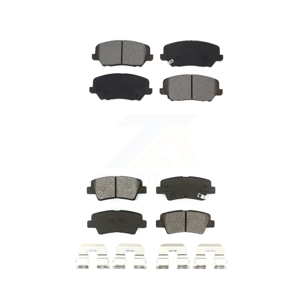 Semi-Metallic Brake Pads Front Rear Kit For 2017 Kia Forte Koup Turbocharged