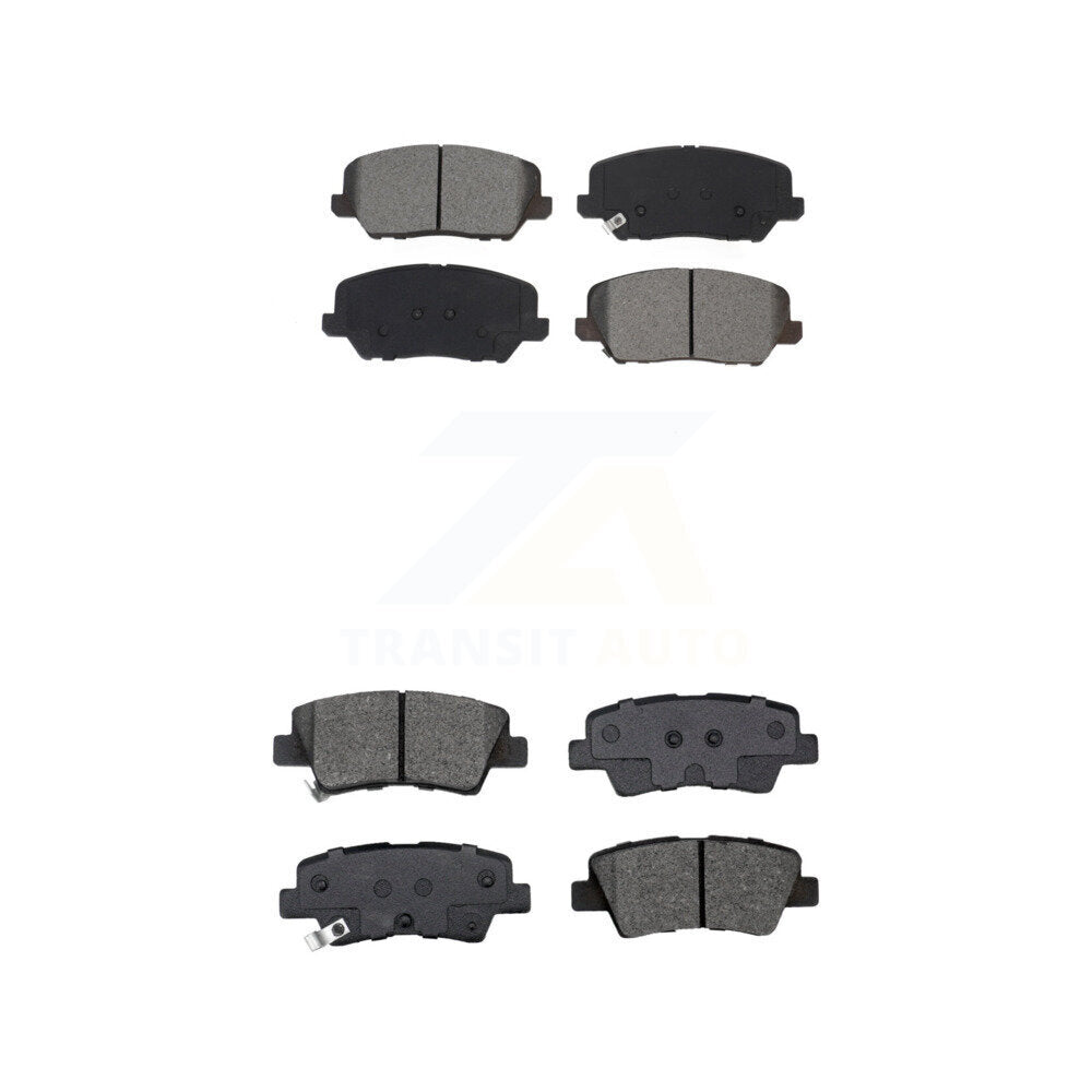 Semi-Metallic Brake Pads Front Rear Kit For Kia Forte Forte5 Hyundai Veloster