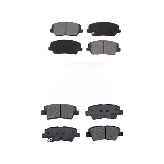Semi-Metallic Brake Pads Front Rear Kit For Kia Forte Forte5 Hyundai Veloster