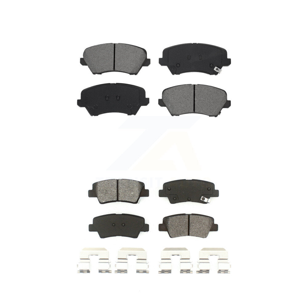 Semi-Metallic Brake Pads Front Rear Kit For Hyundai Elantra GT Kia Forte Koup