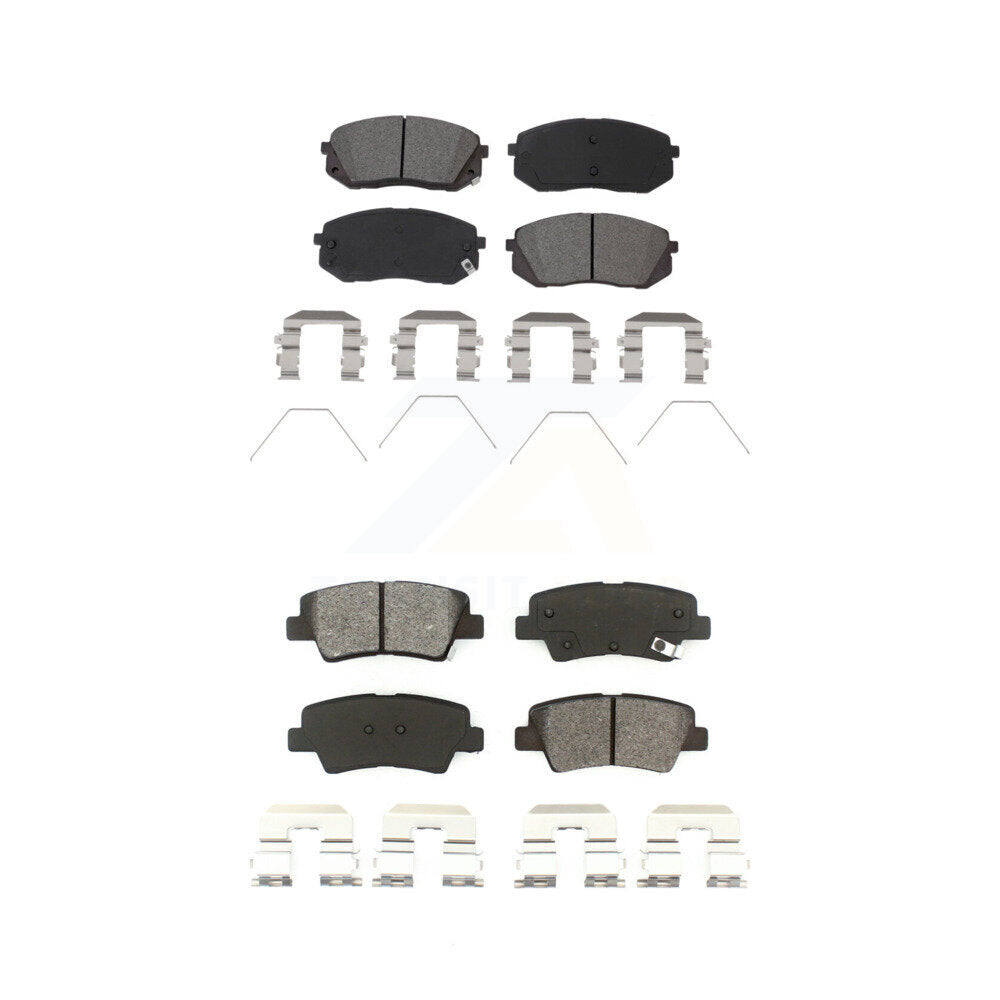Semi-Metallic Brake Pads Front Rear Kit For 2016 Hyundai Sonata GAS engine