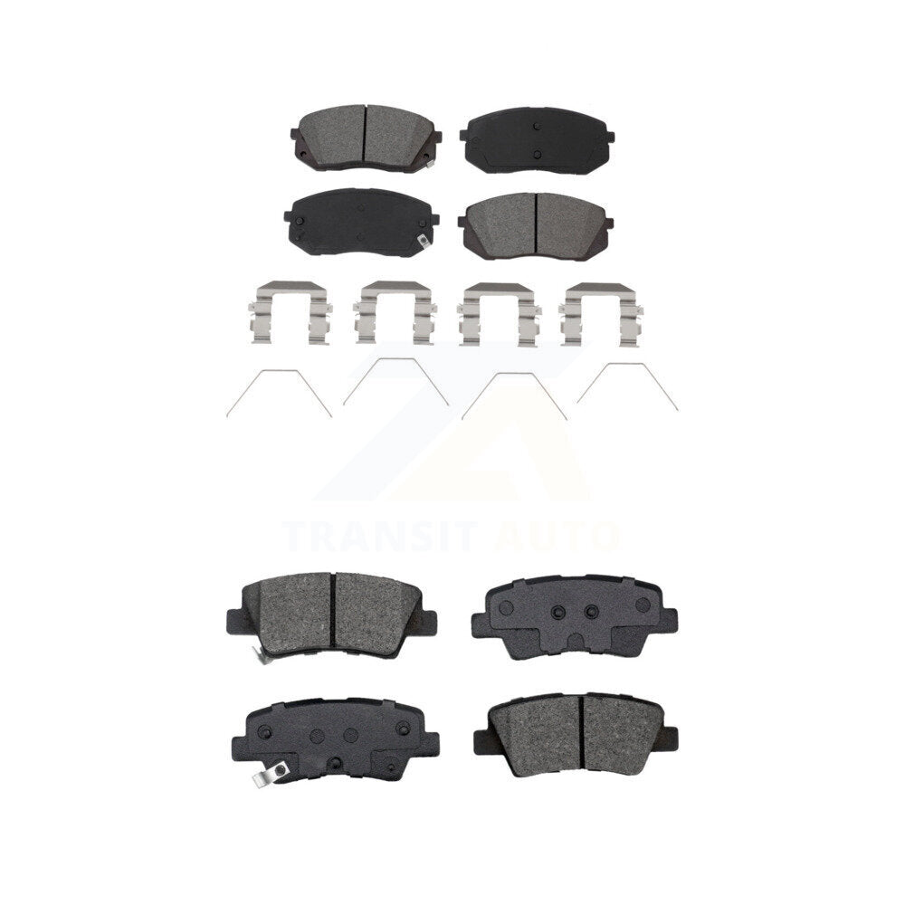Semi-Metallic Brake Pads Front Rear Kit For Kia Hyundai Forte Kona Elantra GT EV