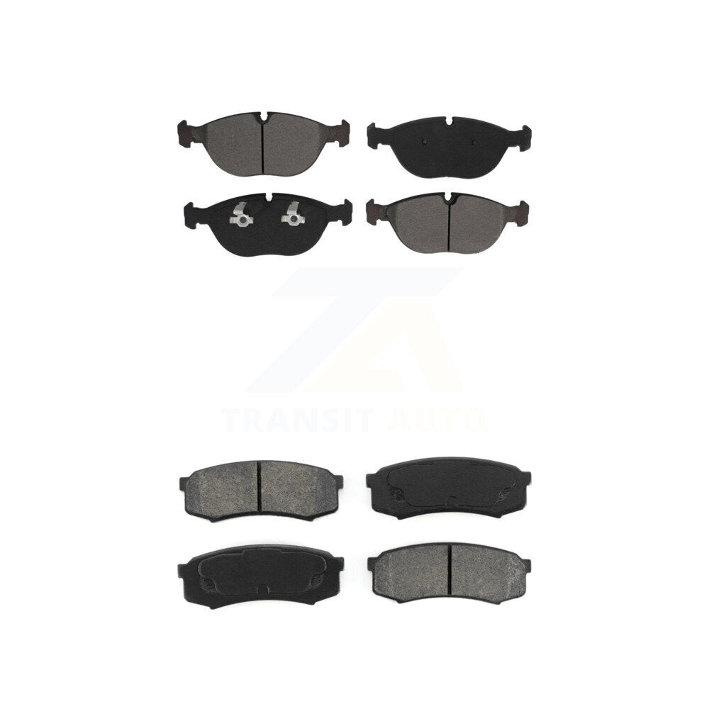 Semi-Metallic Brake Pads Front Rear Kit For 2000 Mercedes-Benz C43 AMG