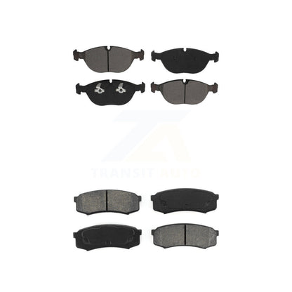 Semi-Metallic Brake Pads Front Rear Kit For 2000 Mercedes-Benz C43 AMG