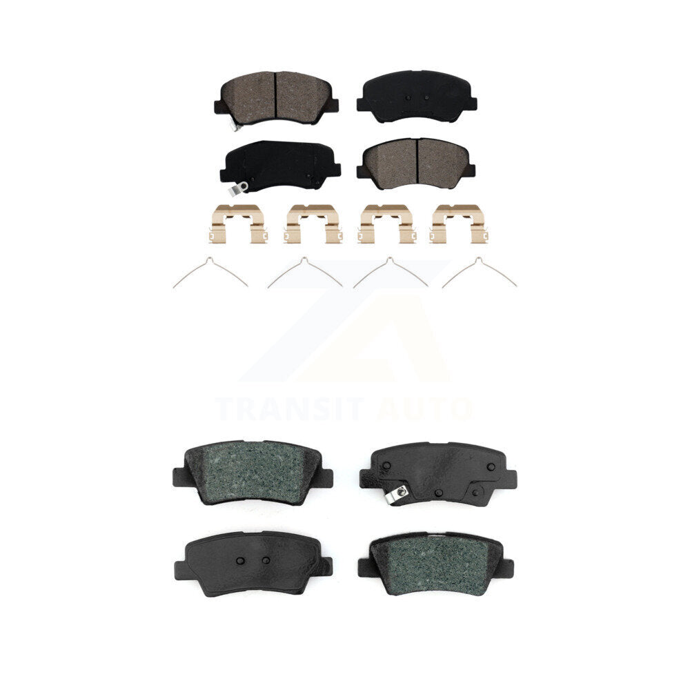 Semi-Metallic Brake Pads Front Rear Kit For Kia Rio Hyundai Accent