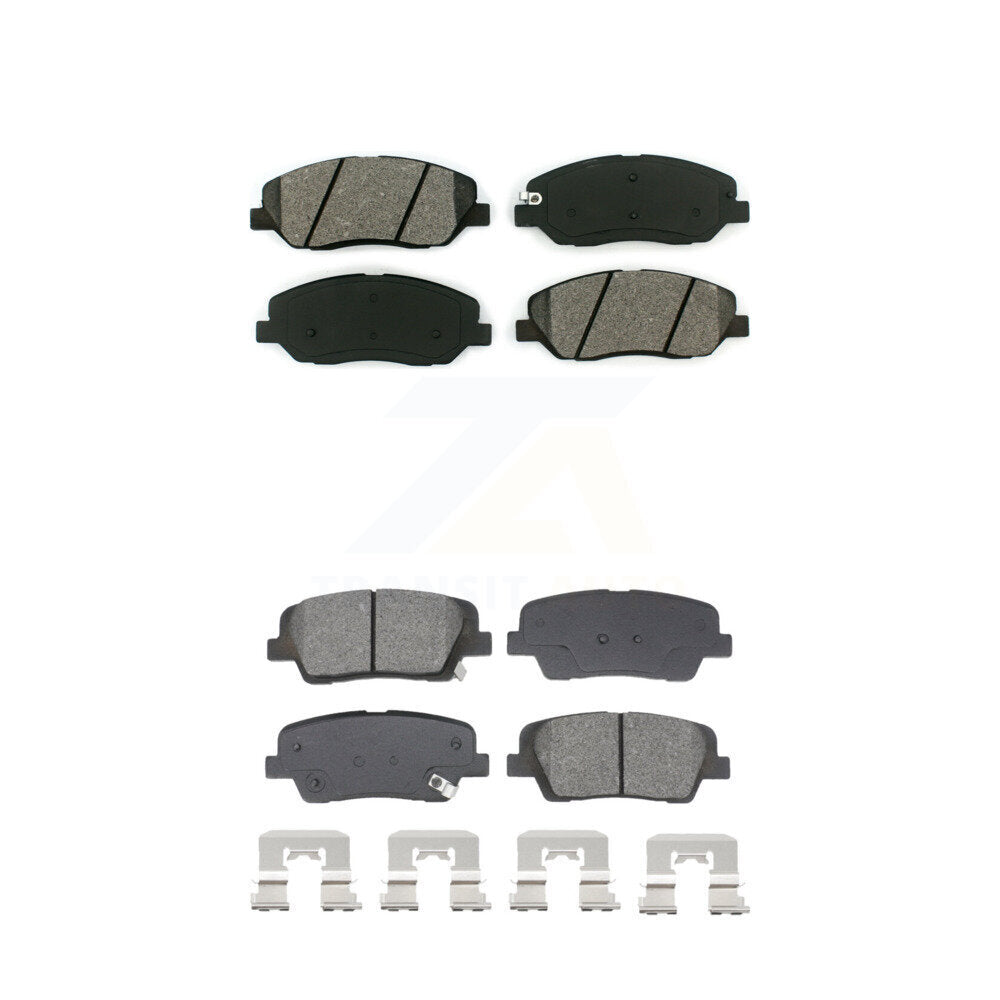 Semi-Metallic Brake Pads Front Rear Kit For 2013-2016 Hyundai Santa Fe XL 3.3L