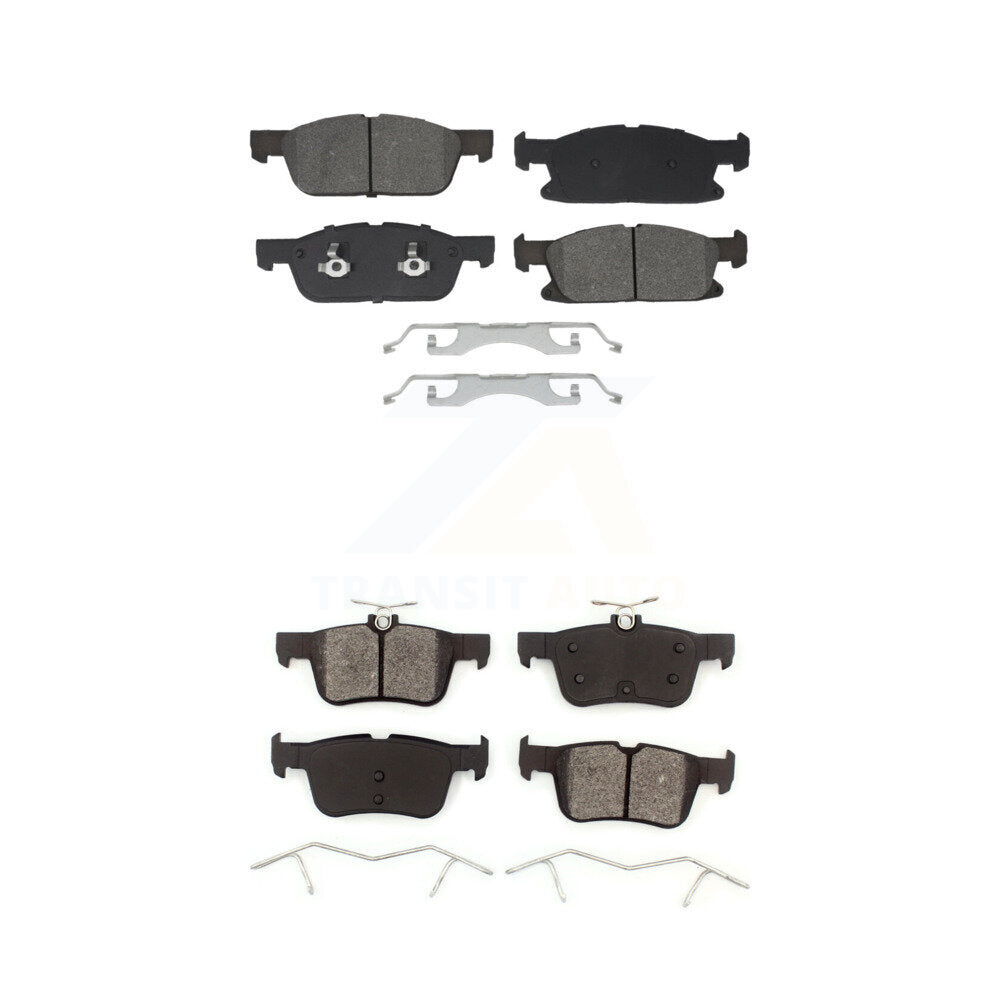 Semi-Metallic Brake Pads Front Rear Kit For Ford Fusion Lincoln MKZ Continental