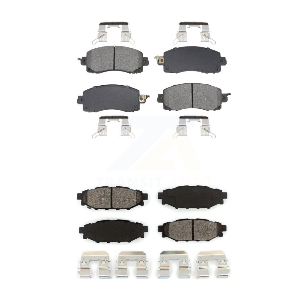 Semi-Metallic Brake Pads Front Rear Kit For Subaru Crosstrek Impreza