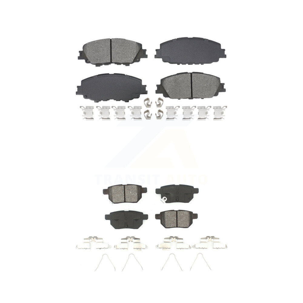 Semi-Metallic Brake Pads Front Rear Kit For Toyota Corolla Prius Prime
