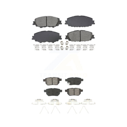 Semi-Metallic Brake Pads Front Rear Kit For Toyota Corolla Prius Prime